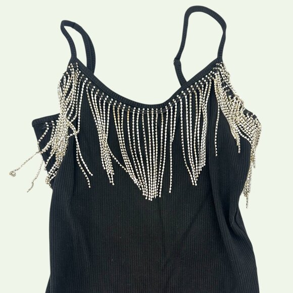 Charlotte Ruse Rhinestone Fringe Tank Top - Picture 1 of 4